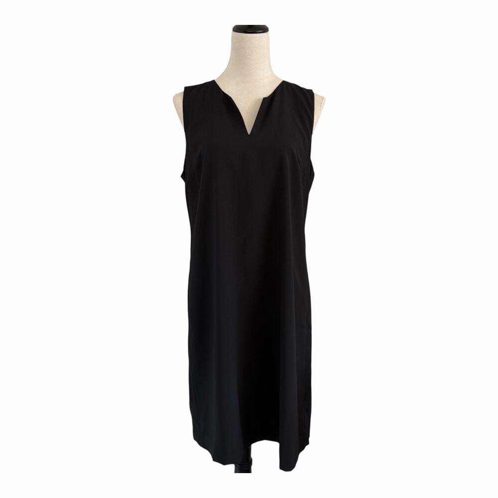 J. Crew Factory Sheath Dress Womens 12 Black Sleeveless Split Neck